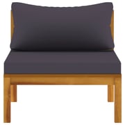 Vidaxl 2 Piece Garden Sofa Set With Dark Grey Cushions Acacia Wood Vidaxl 2 Piece Garden Sofa Set With Dark Grey Cushions Acacia Wood