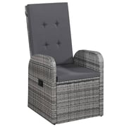 vidaXL 7 Piece Garden Dining Set with Cushions Grey vidaXL 7 Piece Garden Dining Set with Cushions Grey