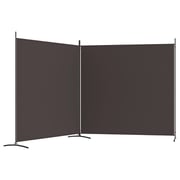 vidaXL 2-Panel Room Divider Brown 348x180 cm Fabric vidaXL 2-Panel Room Divider Brown 348x180 cm Fabric