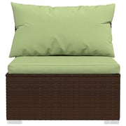 vidaXL 4-Seater Sofa with Cushions Brown Poly Rattan vidaXL 4-Seater Sofa with Cushions Brown Poly Rattan
