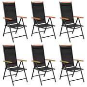vidaXL Folding Garden Chairs 6 pcs Textilene Black vidaXL Folding Garden Chairs 6 pcs Textilene Black
