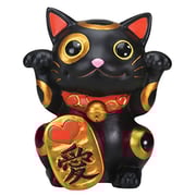 SUMMIT COLLECTION Black Maneki Neko Money Lucky Cat Chinese Japanese Statue
