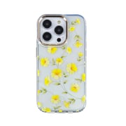 Santa Floral Design Printed Clear Phone Case for iPhone 14 Pro - Floral