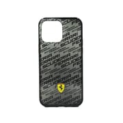 Ferrari Gradient Pc/Tpu Case With Allover Scuderia & Dyed Bumper For Iphone 14 Pro Max Black