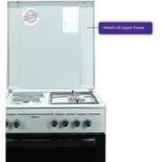 Buy Nobel Gas & Electric Cooker Silver 60X60 Cm 2 Gas Burners 2 Hot Plate Electric Oven Enamel