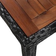 Vidaxl 5 Piece Outdoor Dining Set Poly Rattan And Acacia Wood Black Vidaxl 5 Piece Outdoor Dining Set Poly Rattan And Acacia Wood Black
