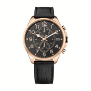 Tommy Hilfiger DEAN Watch For Men with Black Leather Strap