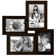 Malden International Designs Concept Espresso Wood Collage Picture Frame, 4 Option, 2-3X5 & 2-4X6, Brown
