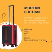 STARGOLD ABS Trolley 20-Inch Front Pocket Travel Luggage Bag / Multi-Directional / Four Double Wheels with TSA Lockable Suitcase Red STARGOLD ABS Trolley 20-Inch Front Pocket Travel Luggage Bag / Multi-Directional / Four Double Wheels with TSA Lockable Suitcase Red