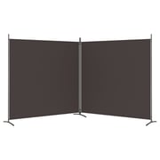 vidaXL 2-Panel Room Divider Brown 348x180 cm Fabric vidaXL 2-Panel Room Divider Brown 348x180 cm Fabric