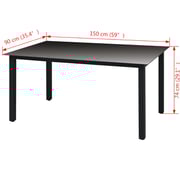 Vidaxl Garden Table Black 150x90x74 Cm Aluminium And Glass Vidaxl Garden Table Black 150x90x74 Cm Aluminium And Glass