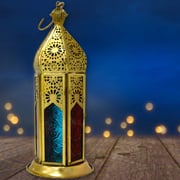 Ramadan Arabic Style Eid Mubarak Lights Hanging Decorative Candle lantern Lamp for wall Hanging Lantern for outdoor and Patio decor, IGL-1650 with 40pcs Unscented Tea Light Candles