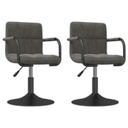 Vidaxl Swivel Dining Chairs 2 Pcs Dark Grey Velvet Vidaxl Swivel Dining Chairs 2 Pcs Dark Grey Velvet