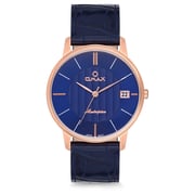 Omax Masterpiece Collection Blue Leather Analog Watch For Men MG33R44I