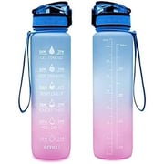 ULTIMAX Large Water Bottle 1L Tritan Plastic Water Bottle With Time Markers Leak-Proof, BPA Free, Motivational Reusable for Fitness Gym Outdoor Sports-Assorted Color ULTIMAX Large Water Bottle 1L Tritan Plastic Water Bottle With Time Markers Leak-Proof, BPA Free, Motivational Reusable for Fitness Gym Outdoor Sports-Assorted Color