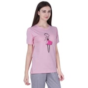 Soko Mesh Ladies Pyjama Set Pink/Grey Large