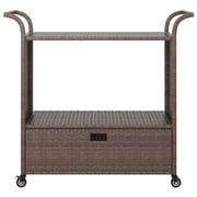 Vidaxl Bar Cart With Drawer Brown 100x45x97 Cm Poly Rattan Vidaxl Bar Cart With Drawer Brown 100x45x97 Cm Poly Rattan