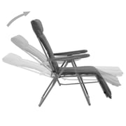 vidaXL Folding Garden Chairs with Cushions 2 pcs Grey vidaXL Folding Garden Chairs with Cushions 2 pcs Grey