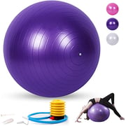 ULTIMAX Yoga Ball, Exercise Ball for Fitness, Balance & Birthing, Anti-Burst Professional Quality Stability, Design Balance Ball Pilates Core and Workout Ball with Quick Pump - 65 cm (Purple)