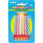 Unique- Birthday Multi Spiral Candles In Holders 12pcs