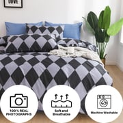 LUNA HOME King size 6 pieces Bedding Set without filler, Diamond Design LUNA HOME King size 6 pieces Bedding Set without filler, Diamond Design