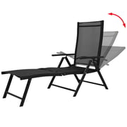 vidaXL Folding Sun Lounger Aluminium Black vidaXL Folding Sun Lounger Aluminium Black