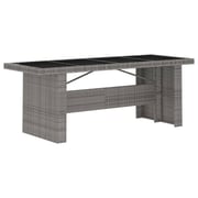 vidaXL 7 Piece Outdoor Dining Set with Cushions Poly Rattan Grey vidaXL 7 Piece Outdoor Dining Set with Cushions Poly Rattan Grey