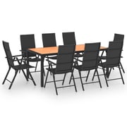 vidaXL 9 Piece Garden Dining Set Black and Brown vidaXL 9 Piece Garden Dining Set Black and Brown