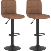 Vidaxl Bar Stools 2 Pcs Brown Fabric Vidaxl Bar Stools 2 Pcs Brown Fabric