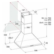Indesit Built In Hood 60cm IHPC-6.4LMX Indesit Built In Hood 60cm IHPC-6.4LMX