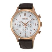Seiko Chronograph Brown Leather Analog Watch For Men SSB342P1