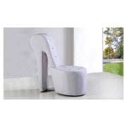 High Heel Leather Shoe Cabinet Lounge Chair White