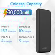 Promate Portable Charger, High-capacity 30,000mah Smart Charger Power Bank With Lightning And Micro Usb Input, Three Usb Output With 2-way Type-c™ Charging Port For All Usb Powered Devices, Provolta-30 Black Promate Portable Charger, High-capacity 30,000mah Smart Charger Power Bank With Lightning And Micro Usb Input, Three Usb Output With 2-way Type-c™ Charging Port For All Usb Powered Devices, Provolta-30 Black