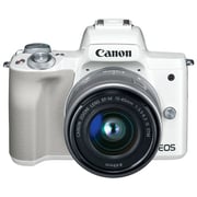 Canon EOS M50 Mirrorless Digital Camera White With EF-M 15-45mm f/3.5-6.3 IS STM Lens