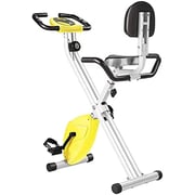 ULTIMAX F-Bike Advanced Bicycle Trainer with Training Computer, App, Pulse Readers, Collapsible with Back support Foldable Exercise Bike