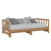 Vidaxl Pull-out Day Bed Honey Brown Solid Pinewood 2x Vidaxl Pull-out Day Bed Honey Brown Solid Pinewood 2x