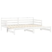 Vidaxl Pull-out Day Bed White Solid Pinewood 2x Vidaxl Pull-out Day Bed White Solid Pinewood 2x