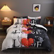DEALS FOR LESS - Queen/Double Size, Duvet Cover, Bedding Set of 6 Pieces, Love with Red Heart Design, 1 Duvet cover + 1 bedsheet + 4 pillow covers. DEALS FOR LESS - Queen/Double Size, Duvet Cover, Bedding Set of 6 Pieces, Love with Red Heart Design, 1 Duvet cover + 1 bedsheet + 4 pillow covers.