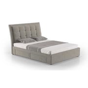 Four-Drawer Storage Bed Queen with Mattress Light Grey
