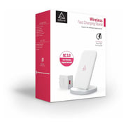 Adonit Wireless Charging Stand Fast Charge & QC4.0+UK Adapter - White