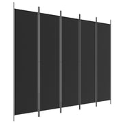 vidaXL 5-Panel Room Divider Black 250x200 cm Fabric vidaXL 5-Panel Room Divider Black 250x200 cm Fabric
