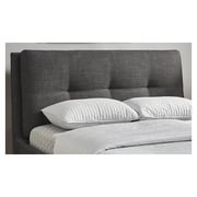Plush Tufted Padded Headboard Super King without Mattress Charcoal Grey
