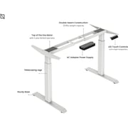 Navodesk Electric Height Adjustable Computer Desk, Bluetooth Enabled White Frame (Frame+Top) (Walnut, 47 x 30 inch)…