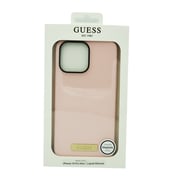 Guess Magsafe Liquid Silicone Logo Hard Case For Iphone 14 Pro Max Plate Pink