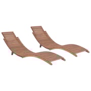 vidaXL Folding Sun Loungers 2 pcs Solid Teak Wood vidaXL Folding Sun Loungers 2 pcs Solid Teak Wood