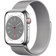 Apple Watch Series 8 GPS + Cellular 41mm Silver Stainless Steel Case with Silver Milanese Loop Apple Watch Series 8 GPS + Cellular 41mm Silver Stainless Steel Case with Silver Milanese Loop