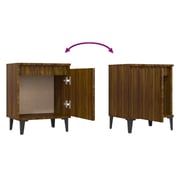vidaXL Bed Cabinet with Metal Legs Brown Oak 40x30x50 cm vidaXL Bed Cabinet with Metal Legs Brown Oak 40x30x50 cm