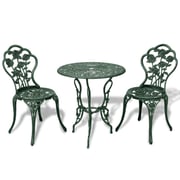 Vidaxl 3 Piece Bistro Set Cast Aluminium Green Vidaxl 3 Piece Bistro Set Cast Aluminium Green