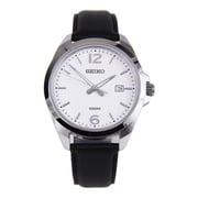 Seiko Classic Black Leather Analog Watch For Men SUR213P1