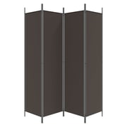 vidaXL 4-Panel Room Divider Brown 200x200 cm Fabric vidaXL 4-Panel Room Divider Brown 200x200 cm Fabric